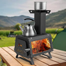 Patented Portable Wood Camping Burning Stove Heater with 2 Cooking Positions by LJGDeals
