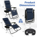 Zero Gravity Recliner Chair with Cup Holder and Pillow by LJGDeals