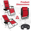 Zero Gravity Lounge Chairs Set of 2 with Cup Holders by DirectDeals