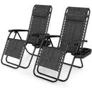 Zero Gravity Lounge Chairs Set of 2 with Cup Holders by LJGDeals