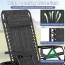 Zero Gravity Lounge Chairs Set of 2 with Cup Holders by LJGDeals