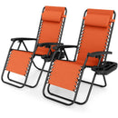 Zero Gravity Lounge Chairs Set of 2 with Cup Holders by LJGDeals