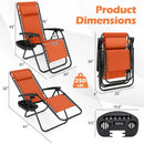 Zero Gravity Lounge Chairs Set of 2 with Cup Holders by LJGDeals