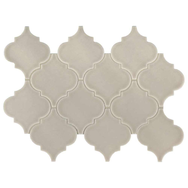 MSI Portico Pearl Arabesque Polished Ceramic Mosaic Wall Tile 10.83"x15.5"