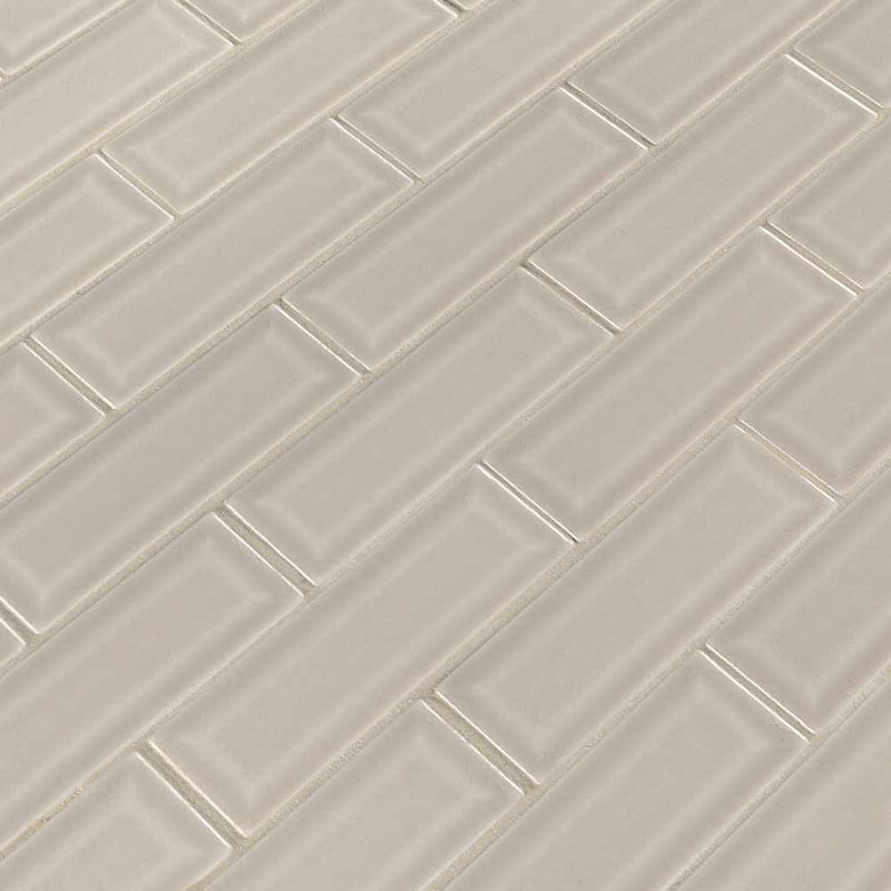 MSI Portico Pearl Beveled Polished Ceramic Mosaic Wall Tile 2"x6"