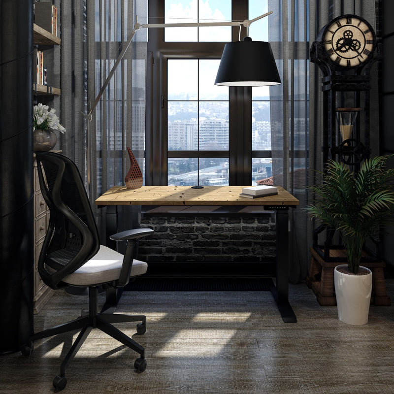 Butcher Block 48” Height-Adjustable Standing Office Desk