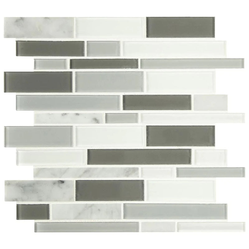 MSI Positano Interlocking Glass Stone Mosaic Tile 12"x12"