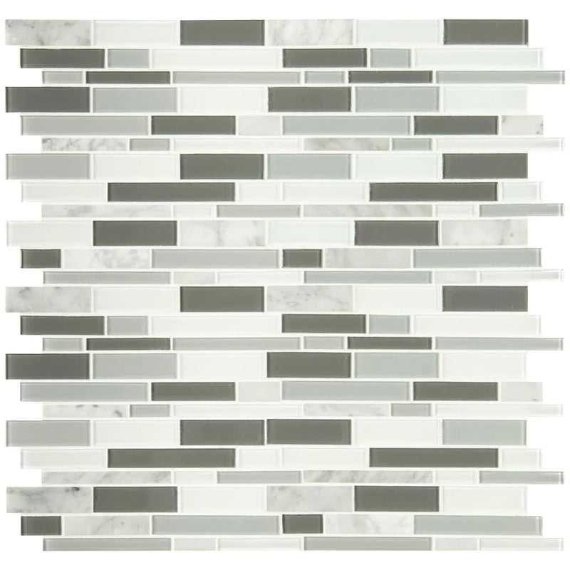 MSI Positano Interlocking Glass Stone Mosaic Tile 12"x12"