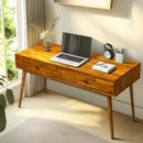 Acacia Lagom 48" Solid Wood Work Desk with Drawers for Functional Home Office by Megsu
