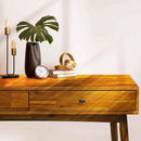 Acacia Lagom 48" Solid Wood Work Desk with Drawers for Functional Home Office by Megsu