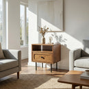 Savana Solid Wood Single-Drawer Nightstand by Megsu