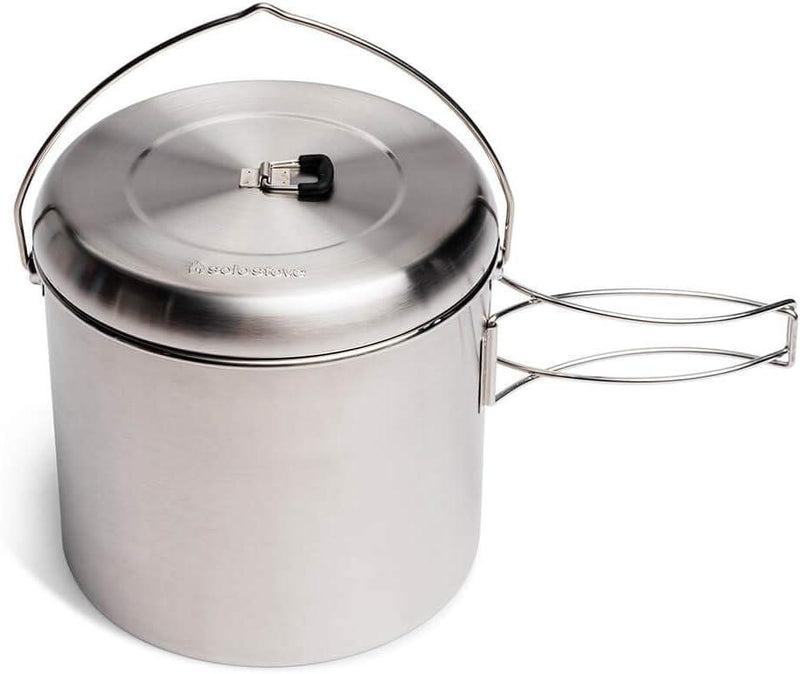 Solo Stove Pot 900/1800/4000 Stainless Steel Companion Pots | Lightweight Aluminum Pot Holding Tripod | Great Portable Cookware for Backpacking, Camping & Survival Adventures | Deisgned for use with Lite/Titan/Campfire Solo Stoves