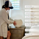 Weathered Cream Round Table Lamp by Decor Steals