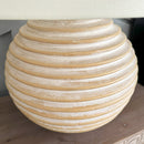 Weathered Cream Round Table Lamp by Decor Steals