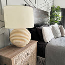 Weathered Cream Round Table Lamp by Decor Steals