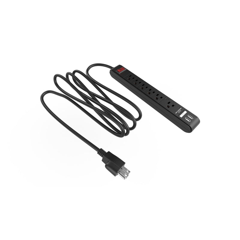 Black Power Strip with USB Functionality