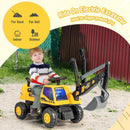 Kids ASTM Certificated Powered Ride On Bulldozer with Front Digger Shovel-Yellow by DirectDeals