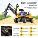 Kids ASTM Certificated Powered Ride On Bulldozer with Front Digger Shovel-Yellow by DirectDeals