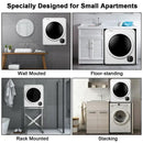 Powerful 1700W Tumble Dryer Steel Tub Fast Drying Performance by LJGDeals