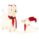 Pre-lit Mama and Baby Poodle Dogs with 60 Warm White LED Lights by LJGDeals