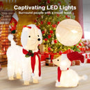 Pre-lit Mama and Baby Poodle Dogs with 60 Warm White LED Lights by LJGDeals