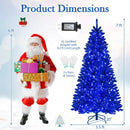 Pre-Lit Artificial Christmas Tree with 340 Blue LED Lights and 3 Modes-7 ft by LJGDeals