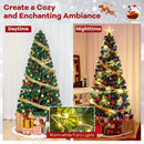 Pre-Lit Artificial Xmas Tree with Top Star and Branch Tips-7 FT