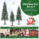 Pre-Lit Christmas Tree Set of 3 - Snowy and Slim by DirectDeals