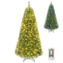 6-8 Ft Pre-Lit Artificial Christmas Tree with Remote Control by LJGDeals