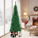 4.5 ft Pre-Lit Premium Hinged Artificial Fir Pencil Christmas Tree with LED Lights by LJGDeals