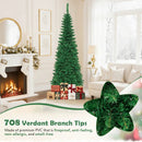 4.5 ft Pre-Lit Premium Hinged Artificial Fir Pencil Christmas Tree with LED Lights by LJGDeals