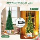 4.5 ft Pre-Lit Premium Hinged Artificial Fir Pencil Christmas Tree with LED Lights by LJGDeals