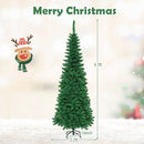 4.5 ft Pre-Lit Premium Hinged Artificial Fir Pencil Christmas Tree with LED Lights by LJGDeals