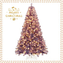 Pre-Lit Tinsel Christmas Tree Artificial Xmas Tree with Lush Branch Tips and Warm White LED Lights by LJGDeals