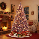 Pre-Lit Tinsel Christmas Tree Artificial Xmas Tree with Lush Branch Tips and Warm White LED Lights by LJGDeals