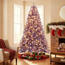 Pre-Lit Tinsel Christmas Tree Artificial Xmas Tree with Lush Branch Tips and Warm White LED Lights by LJGDeals