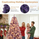 Pre-Lit Tinsel Christmas Tree Artificial Xmas Tree with Lush Branch Tips and Warm White LED Lights by LJGDeals