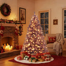Pre-Lit Tinsel Christmas Tree Artificial Xmas Tree with Lush Branch Tips and Warm White LED Lights by LJGDeals