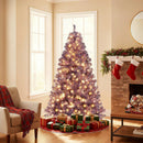 Pre-Lit Tinsel Christmas Tree Artificial Xmas Tree with Lush Branch Tips and Warm White LED Lights by LJGDeals