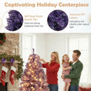 Pre-Lit Tinsel Christmas Tree Artificial Xmas Tree with Lush Branch Tips and Warm White LED Lights by LJGDeals