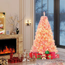 Pre-Lit Tinsel Christmas Tree Artificial Xmas Tree with Lush Branch Tips Holiday Decoration by LJGDeals