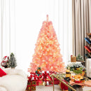 Pre-Lit Tinsel Christmas Tree Artificial Xmas Tree with Lush Branch Tips Holiday Decoration by LJGDeals