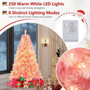 Pre-Lit Tinsel Christmas Tree Artificial Xmas Tree with Lush Branch Tips Holiday Decoration by LJGDeals