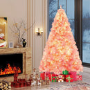 Pre-Lit Tinsel Christmas Tree Artificial Xmas Tree with Lush Branch Tips Holiday Decoration by LJGDeals