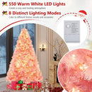 Pre-Lit Tinsel Christmas Tree Artificial Xmas Tree with Lush Branch Tips Holiday Decoration by LJGDeals