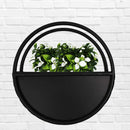 Floating Half Moon Metal Wall Planter – Onyx Black 35cm