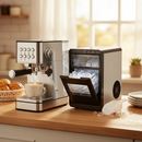 Premium Ice and Coffee Duo CNN-Acclaimed Nugget Ice Maker and 20-Bar Stainless Espresso Machine by LJGDeals