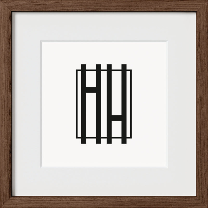Walnut Oak Glass Square Picture Frame