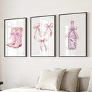Trendy Pink Wall Art Prints Preppy Room Decor Set by Wall Art Set