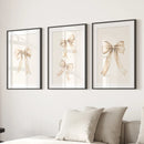 Trendy Aesthetic Bows Nursery Wall Art Set Poster by Wall Art Set